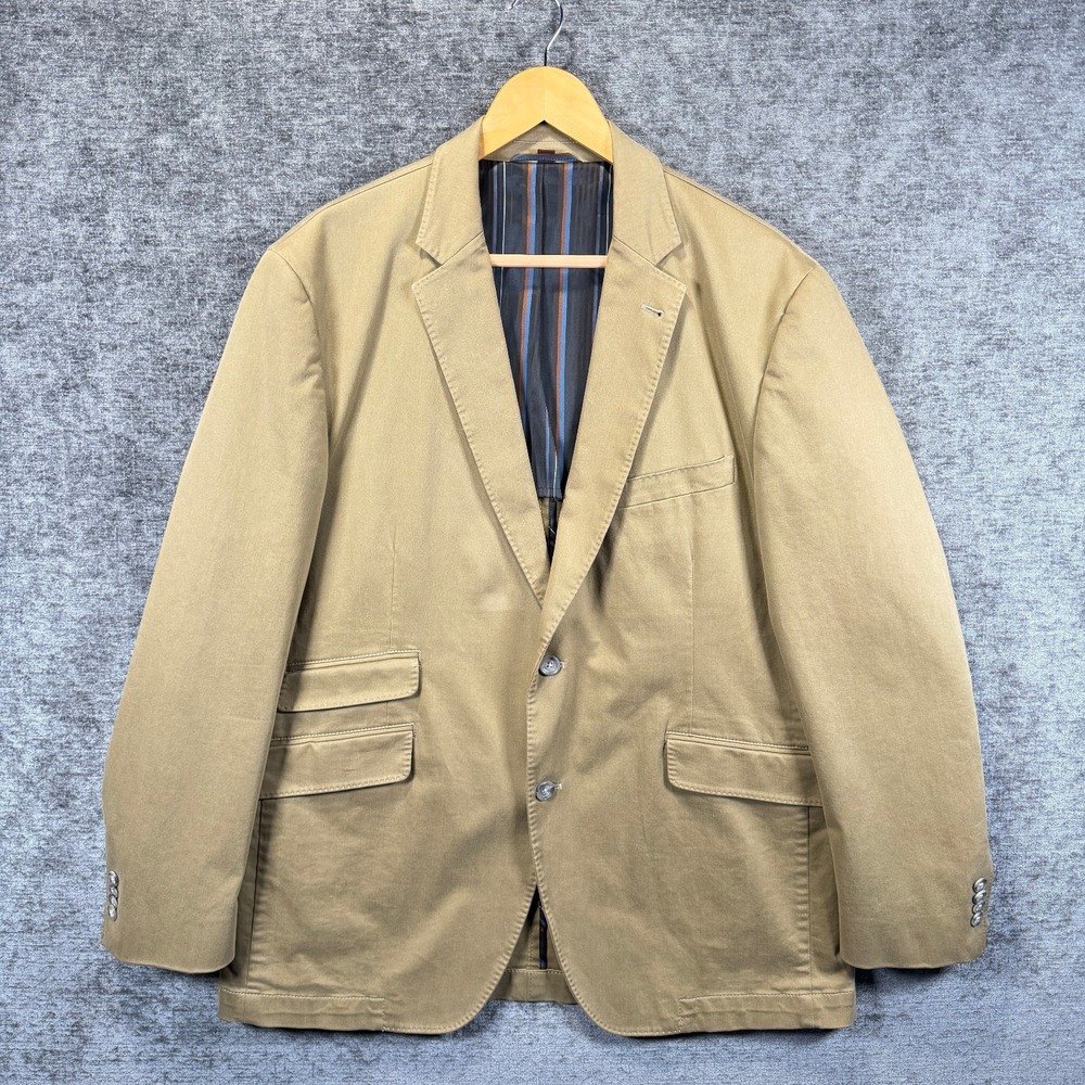 Kroon Sting Wash Blazer 44R Mens Khaki Cotton Stretch Sport Coat 2 Button
